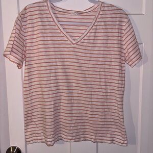 Caslon Striped V-Neck Tee